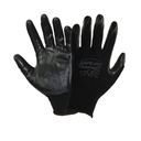 GUANTE DE NYLON NEGRO CON RECUBRIMIENTO DE NITRILO LAMINADO EN PALMA Y DEDOS, SIN COSTURAS SAFE FIT 1339