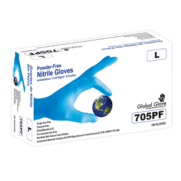 GUANTE DESECHABLE NITRILO PARA MANEJO DE ALIMENTOS AZUL SAFE-FIT 705PFE