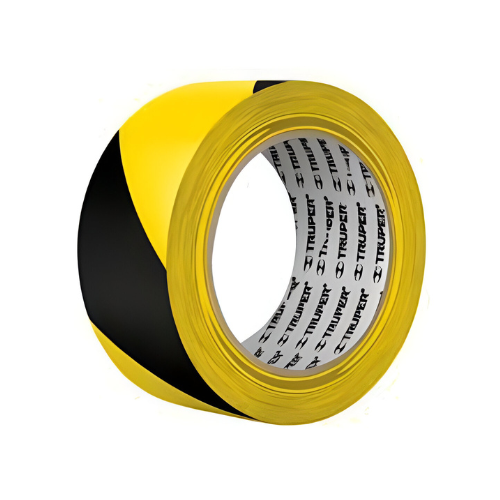 CINTA DE MARCAJE PARA DELIMITAR ÁREAS DE TRÁFICO Y RIESGO AMARILLA CON NEGRO DE 35 MTS SERSA EPV-C2M01