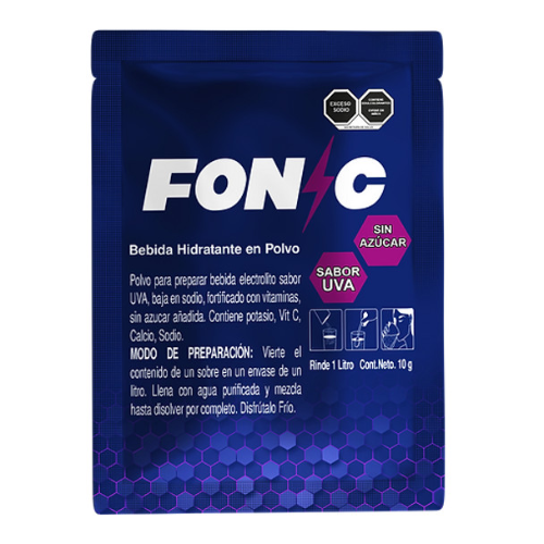 BEBIDA HIDRATANTE EN POLVO ZERO AZÚCAR FONIC DE 1 LITRO (200 PZAS)