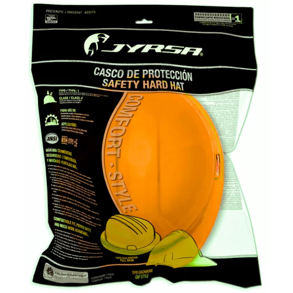 CASCO TIPO CACHUCHA DIELÉCTRICO CON SUSPENSIÓN PLÁSTICA DE 6 PUNTOS NARANJA JYRSA WW-2004ANK