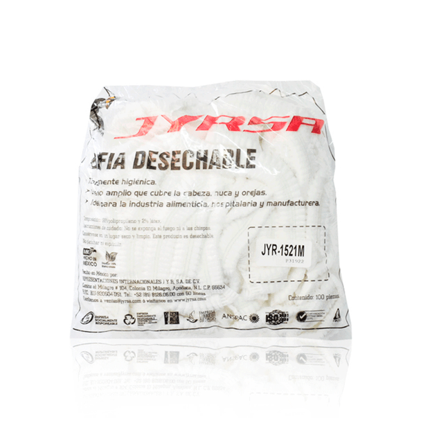 COFIA DESECHABLE DE POLIPROPILENO BLANCO JYRSA 1521