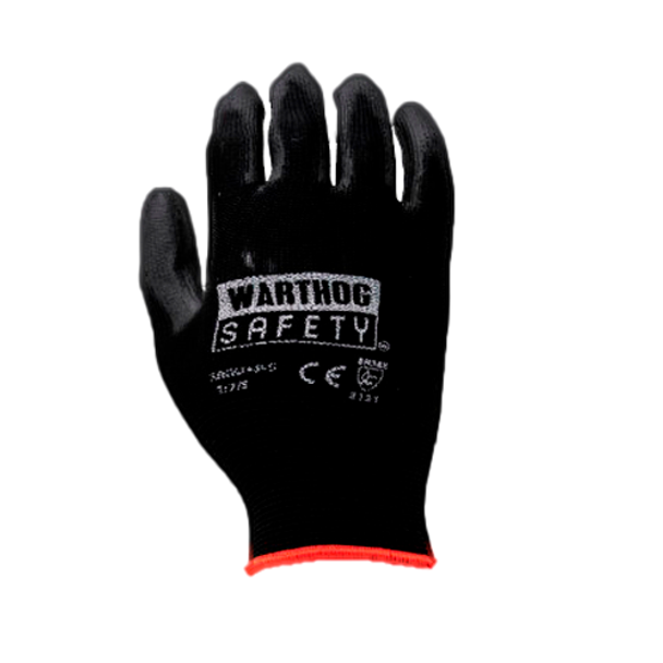 Guante para Manejo de Piezas Pequeñas de Poliéster Negro WARTHOG SRGU+P