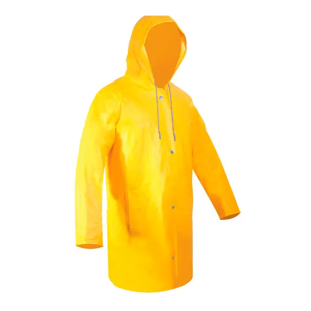 Impermeable Gabardina Corta Resistente a Rasgaduras de PVC/Poliéster Amarillo JYRSA DD-1119