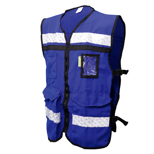 Chaleco Rescatista Ligero Costados Abiertos Azul Rey T-L JYRSA SR-2040AZCR
