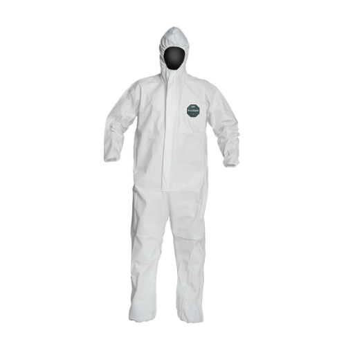 PROSHIELD 50® COVERALL WITH HOOD AND ELASTIC ADJUSTMENTS WHITE COLOR DUPONT™ NB127S
