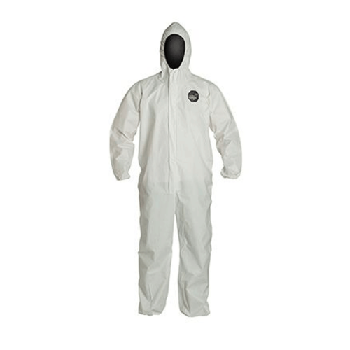 PROSHIELD 60® COVERALL WITH HOOD AND ELASTIC ADJUSTMENTS WHITE COLOR DUPONT™ NG127S