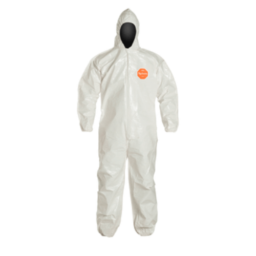 TYCHEM 4000® COVERALL WITH HOOD AND ELASTIC ADJUSTMENTS WHITE COLOR DUPONT™ SL127B