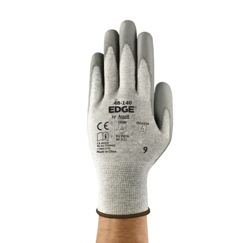GUANTE DE PROTECCIÓN MECÁNICA DE POLIURETANO GRIS ANSELL 48-140