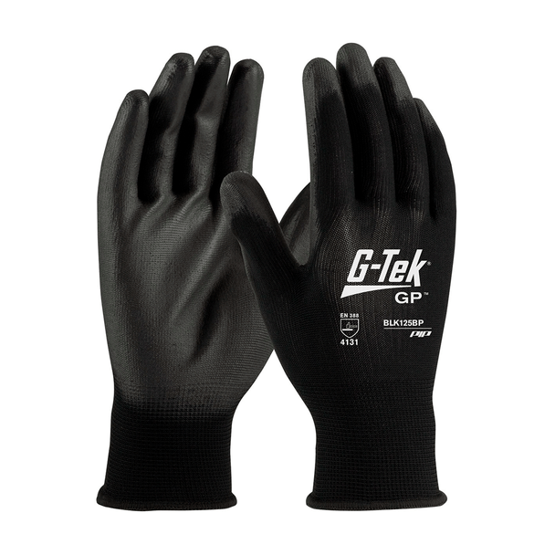 G-TEK® BLACK POLYURETHANE COATED POLYESTER GLOVE PIP BLK125BP-MX