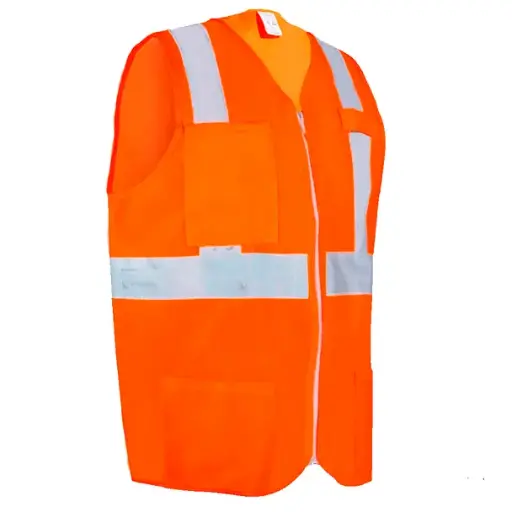 [JYR-SR1020ANCR] Chaleco de Alta Visibilidad Poliéster Anaranjado T-M JYRSA SR-1020ANCR