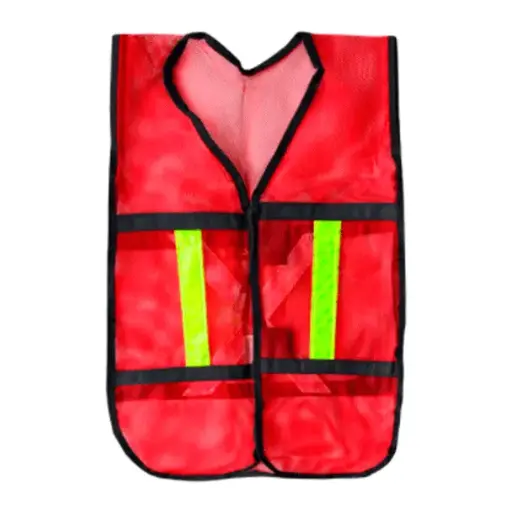 [JYR-SR1010RCRR] Chaleco de Malla de Alta Visibilidad Plástico Rojo Unitalla JYRSA SR-1010RCRR
