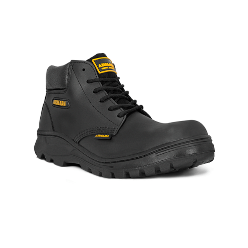 [AR-AR103NPD] 100% NATURAL DIELECTRIC BLACK ARMED LEATHER FOOTWEAR 103NPD