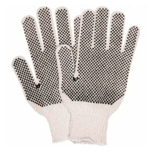 [MCR-X9667] Guante Japonés Cal 7 con Puntos de PVC en Palma y Dorso con Algodón/Poliéster Crudo T-L MCR X9667