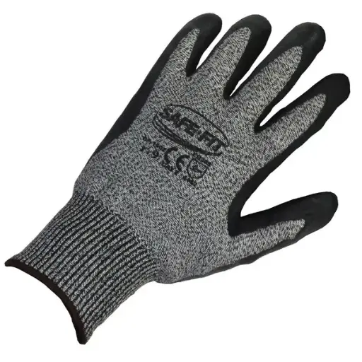 [SF-1502] Guante Resistente al Corte Nivel 4 Nitrilo Espumoso Negro SAFE-FIT 1502