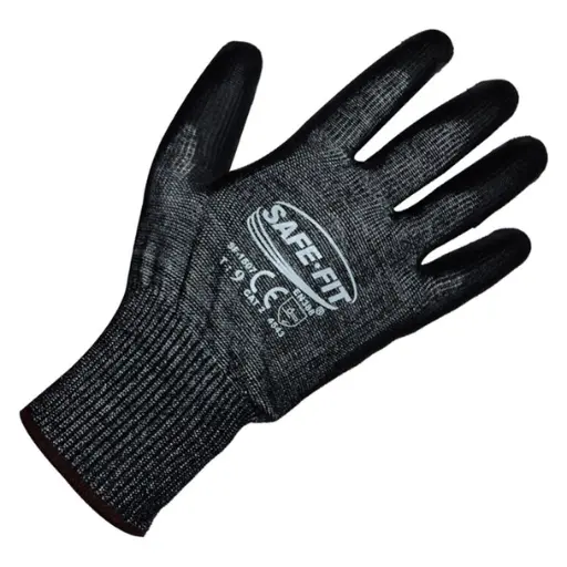 [SF-1507] Guante Resistente al Corte Nivel 5 de Fibra de Vidrio Negro SAFE FIT 1507